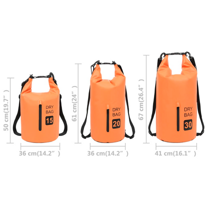 vidaXL Dry Bag with Zipper Orange 7.9 gal PVC, Goodies N Stuff