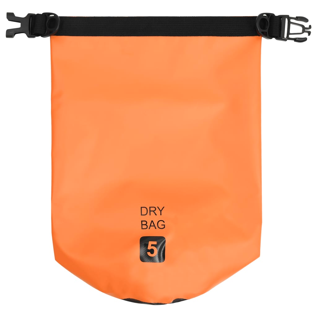 vidaXL Dry Bag Orange 1.3 gal PVC - Waterproof Bag for Outdoor Trips, Goodies N Stuff