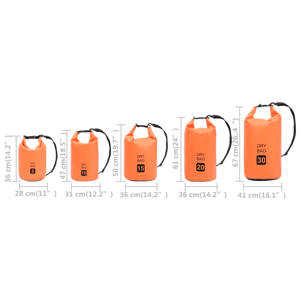 vidaXL Dry Bag Orange 1.3 gal PVC - Waterproof Bag for Outdoor Trips, Goodies N Stuff