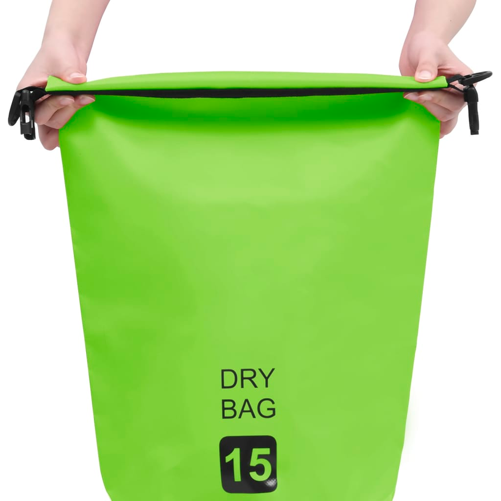 vidaXL Dry Bag Green 4 gal PVC, Goodies N Stuff