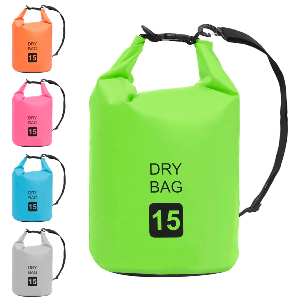 vidaXL Dry Bag Green 4 gal PVC, Goodies N Stuff