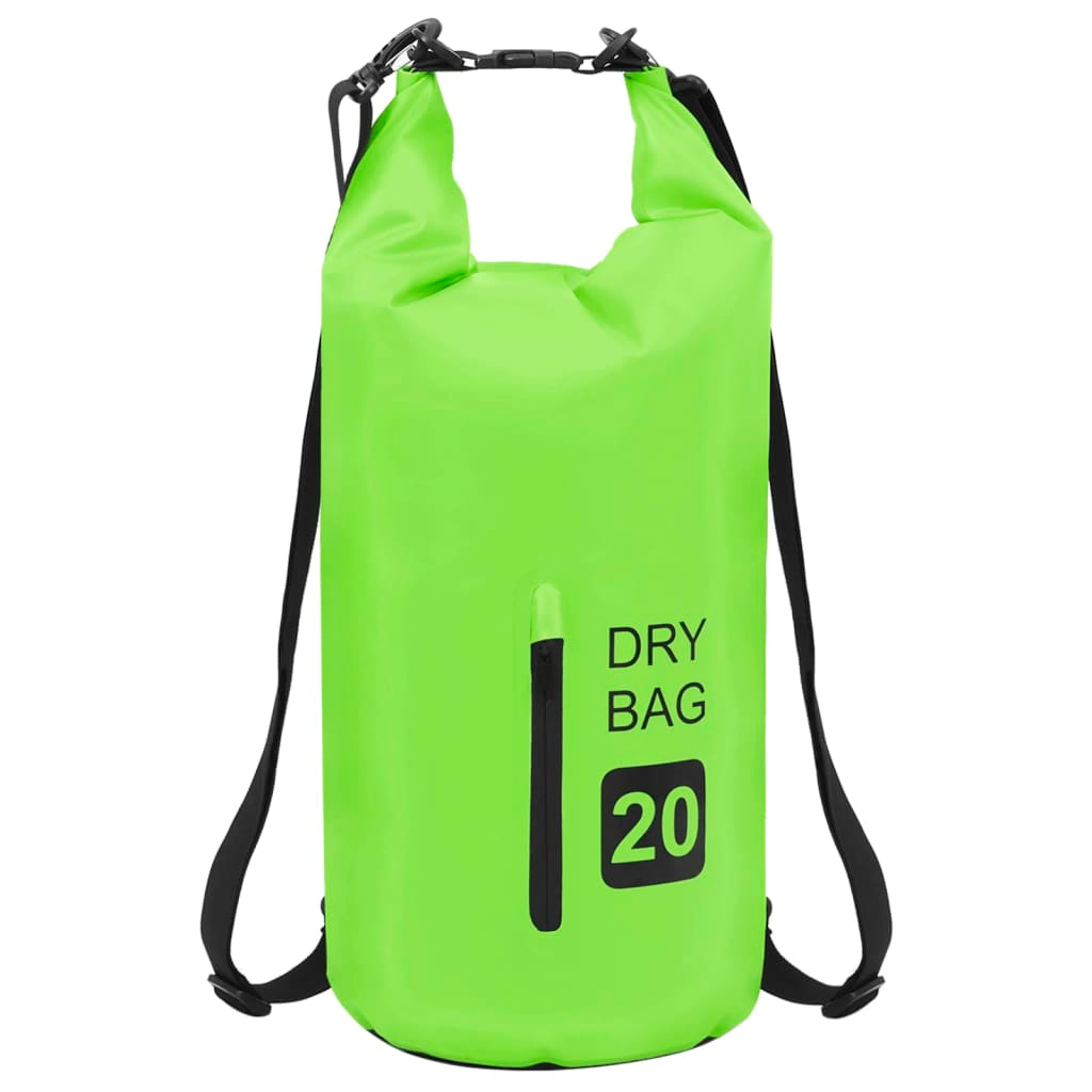 vidaXL Dry Bag with Zipper Green 5.3 gal PVC, Goodies N Stuff