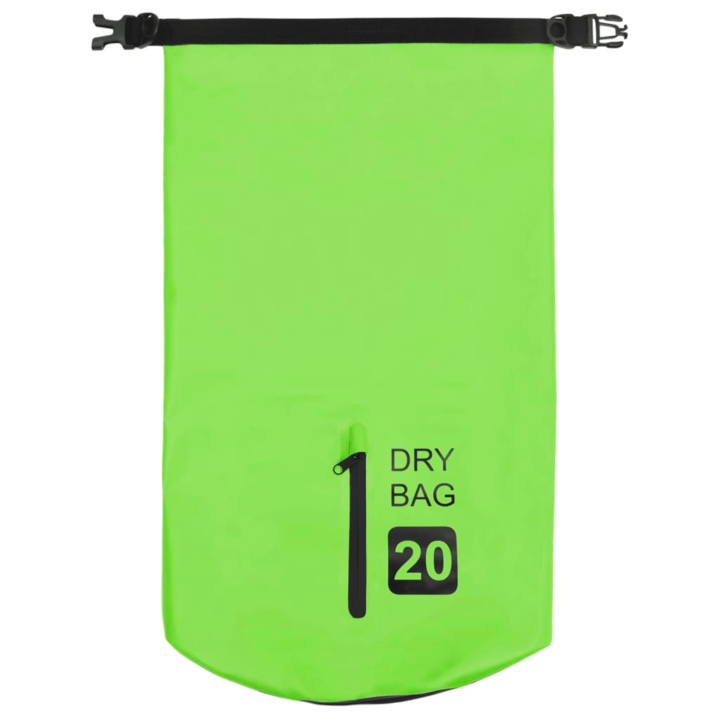 vidaXL Dry Bag with Zipper Green 5.3 gal PVC, Goodies N Stuff