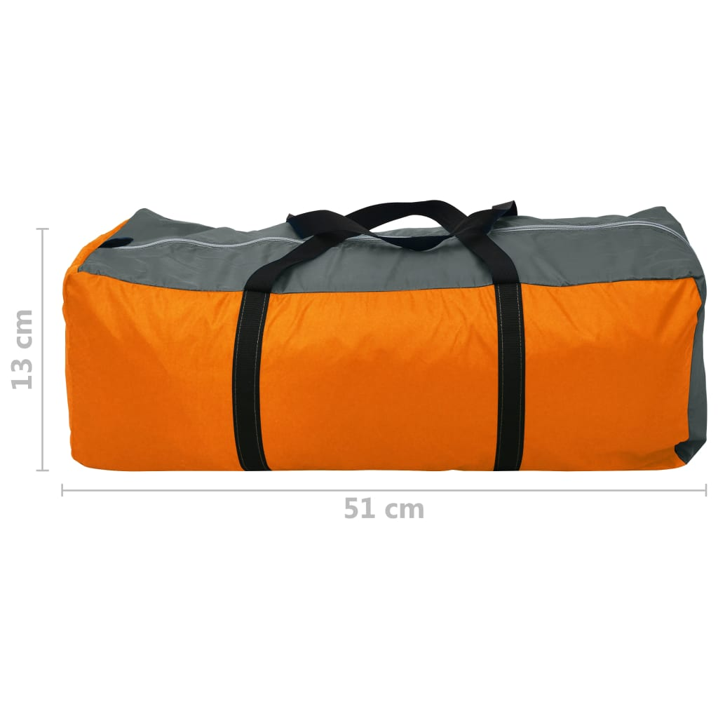 vidaXL Camping Tent 4 Persons Gray and Orange, Goodies N Stuff