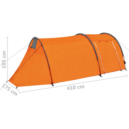 vidaXL Camping Tent 4 Persons Gray and Orange, Goodies N Stuff