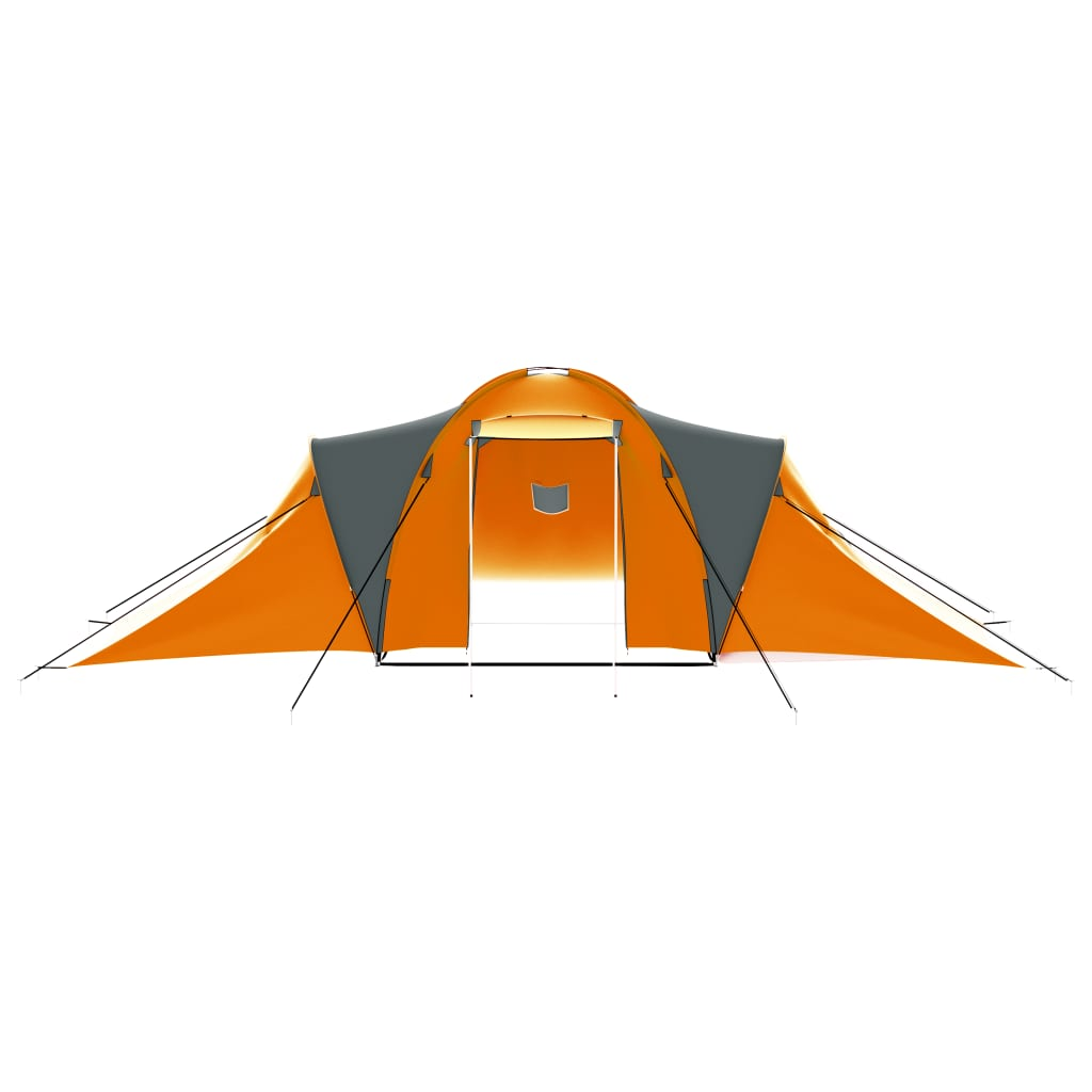 vidaXL Camping Tent 9 Persons Fabric Gray and Orange - Spacious and Easy to Set Up, Goodies N Stuff