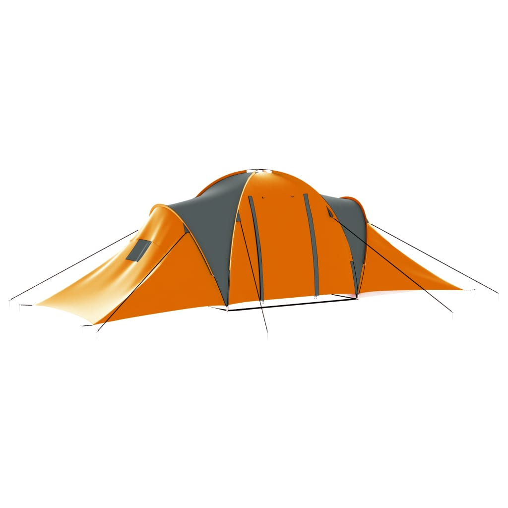 vidaXL Camping Tent 9 Persons Fabric Gray and Orange - Spacious and Easy to Set Up, Goodies N Stuff