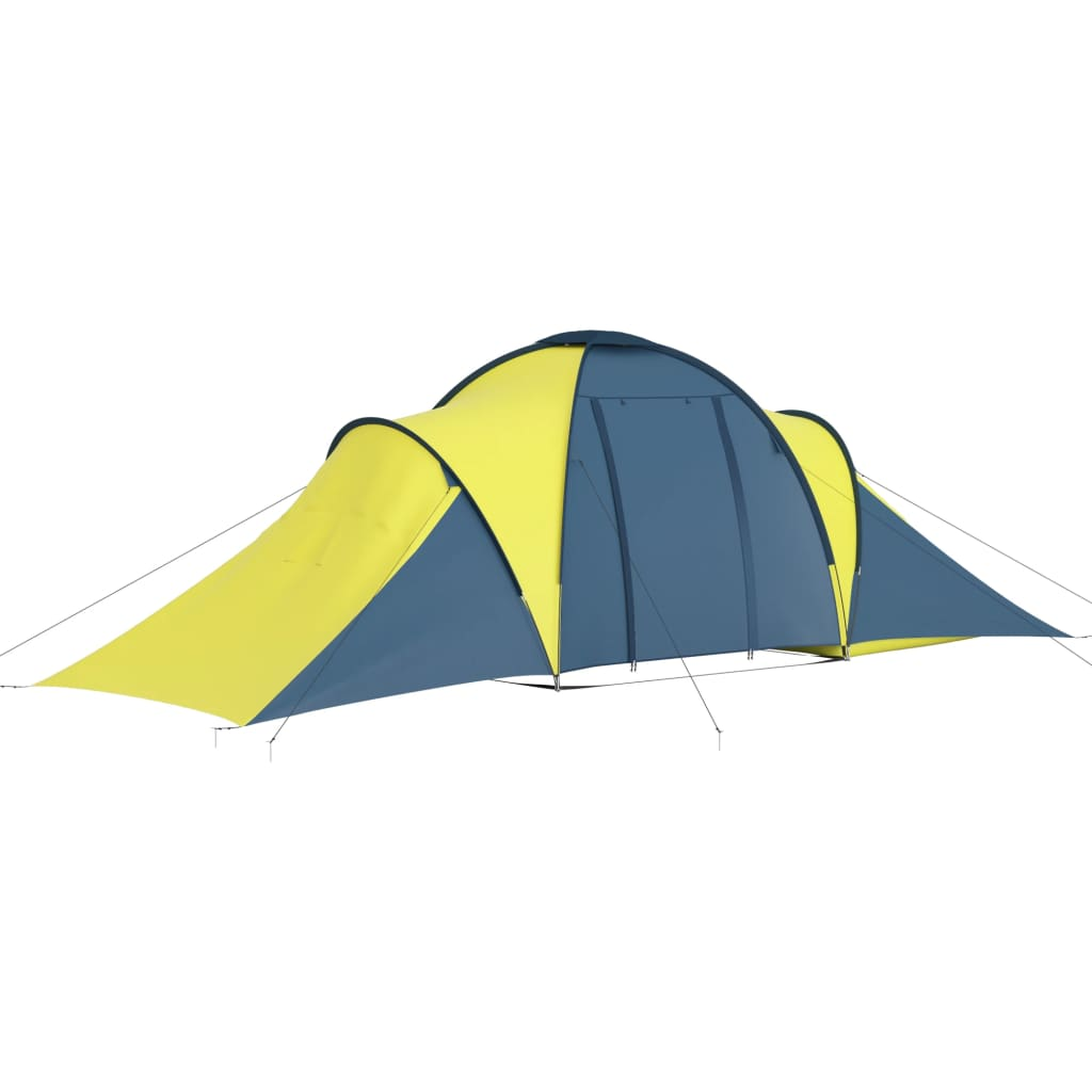 vidaXL Camping Tent 6 Persons Blue and Yellow, Goodies N Stuff