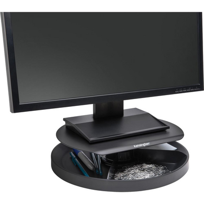 Kensington SmartFit Spin2 Monitor Stand - 40 lb Load Capacity - Flat Panel Display Type Supported - 3.1" Height x 12.6" Width x 12.6" Depth - Desktop - Black - Ergonomic, Goodies N Stuff