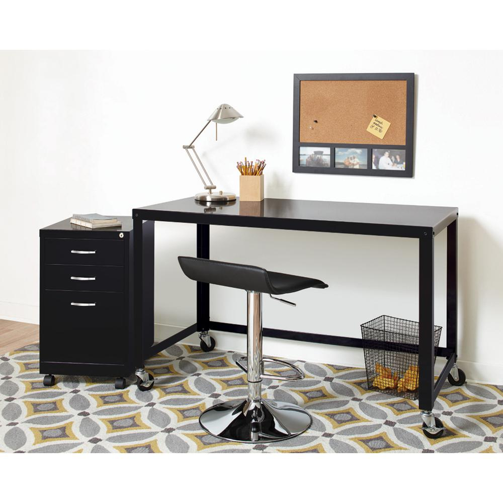 Lorell SOHO Personal Mobile Desk - Rectangle Top - 48" Table Top Width x 23" Table Top Depth - 29.50" HeightAssembly Required - Black - 1 Each, Goodies N Stuff