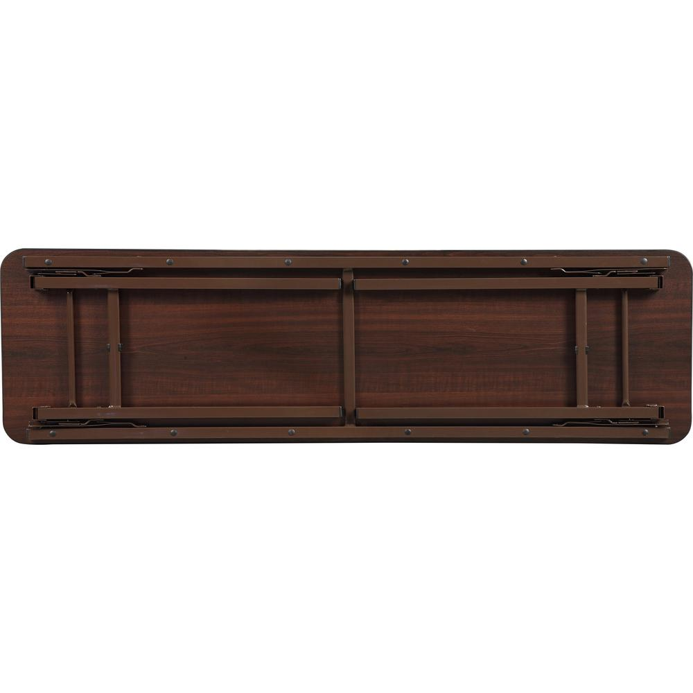 Lorell Economy Folding Banquet Table - Mahogany Rectangle Top - 60" Table Top Width x 18" Table Top Depth x 0.62" Table Top Thickness - 29" Height - Melamine Top Material - 1 Each