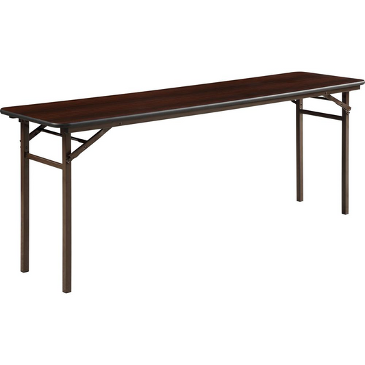 Lorell Economy Folding Banquet Table - Mahogany Rectangle Top - 500 lb Capacity - 72" Table Top Width x 18" Table Top Depth x 0.62" Table Top Thickness - 29" Height - Melamine Top Material - 1 Each, Goodies N Stuff