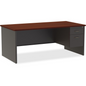 Lorell Fortress Modular Series Right-Pedestal Desk - 72" x 36" , 1.1" Top - 2 x Box, File Drawer(s) - Single Pedestal on Right Side - Material: Steel - Finish: Mahogany Laminate, Charcoal - Scratch Re, Furniture, Goodies N Stuff