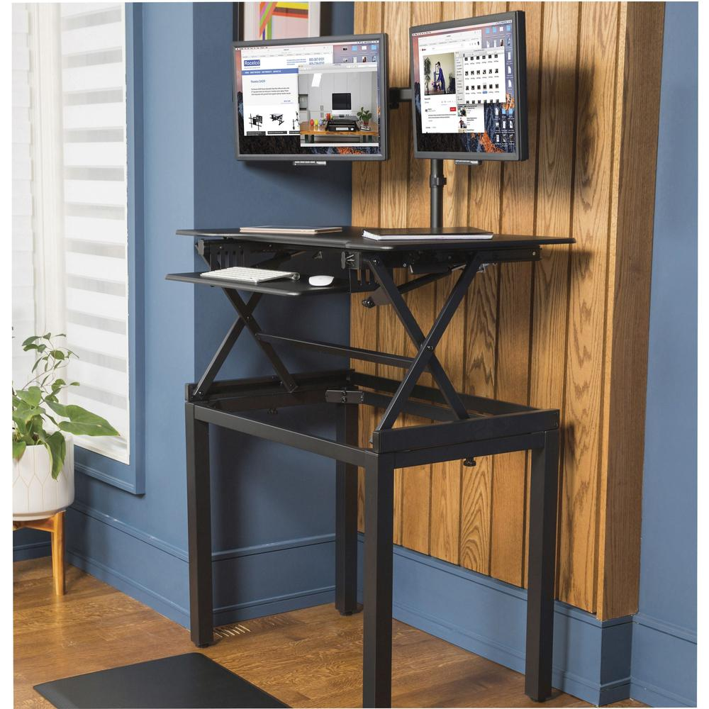 Lorell Adjustable Desk Riser Floor Stand - 29" Height x 36" Width x 22.8" Depth - Floor - Steel - Black, Goodies N Stuff