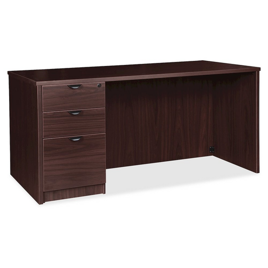 Lorell Prominence 2.0 Left-Pedestal Desk - 1" Top, 72" x 36"29" - 3 x File, Box Drawer(s) - Single Pedestal on Left Side - Band Edge - Material: Particleboard - Finish: Espresso Laminate, Thermofused, Goodies N Stuff
