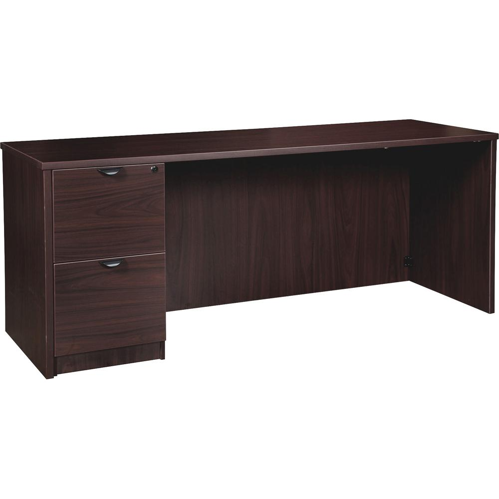 Lorell Prominence 2.0 Left-Pedestal Credenza - 66" x 24"29" , 1" Top - 2 x File Drawer(s) - Single Pedestal on Left Side - Band Edge - Material: Particleboard - Finish: Thermofused Melamine (TFM), Office Supplies, Goodies N Stuff