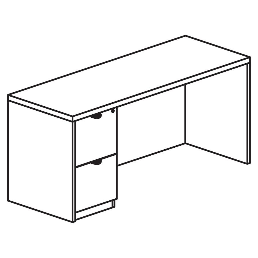 Lorell Prominence 2.0 Left-Pedestal Credenza - 72" x 24"29" , 1" Top - 2 x File Drawer(s) - Single Pedestal on Left Side - Band Edge - Material: Particleboard - Finish: Thermofused Melamine (TFM), Office Supplies, Goodies N Stuff