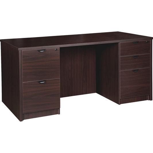 Lorell Prominence 2.0 Double-Pedestal Desk - 1" Top, 60" x 30"29" - 5 x File, Box Drawer(s) - Double Pedestal on Left/Right Side - Band Edge - Material: Particleboard - Finish: Espresso Laminate, Ther, Goodies N Stuff