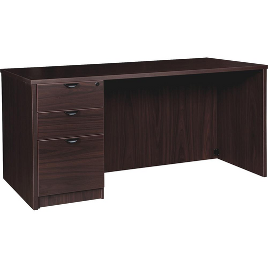 Lorell Prominence 2.0 Left-Pedestal Desk - 1" Top, 66" x 30"29" - 3 x File, Box Drawer(s) - Single Pedestal on Left Side - Band Edge - Material: Particleboard - Finish: Espresso Laminate, Thermofused, Office Supplies, Goodies N Stuff