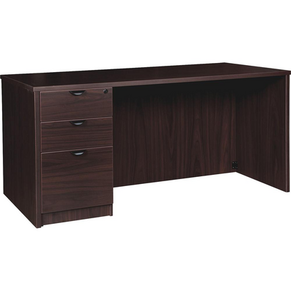 Lorell Prominence 2.0 Left-Pedestal Desk - 1" Top, 60" x 30"29" - 3 x File, Box Drawer(s) - Single Pedestal on Left Side - Band Edge - Material: Particleboard - Finish: Espresso Laminate, Thermofused, Goodies N Stuff