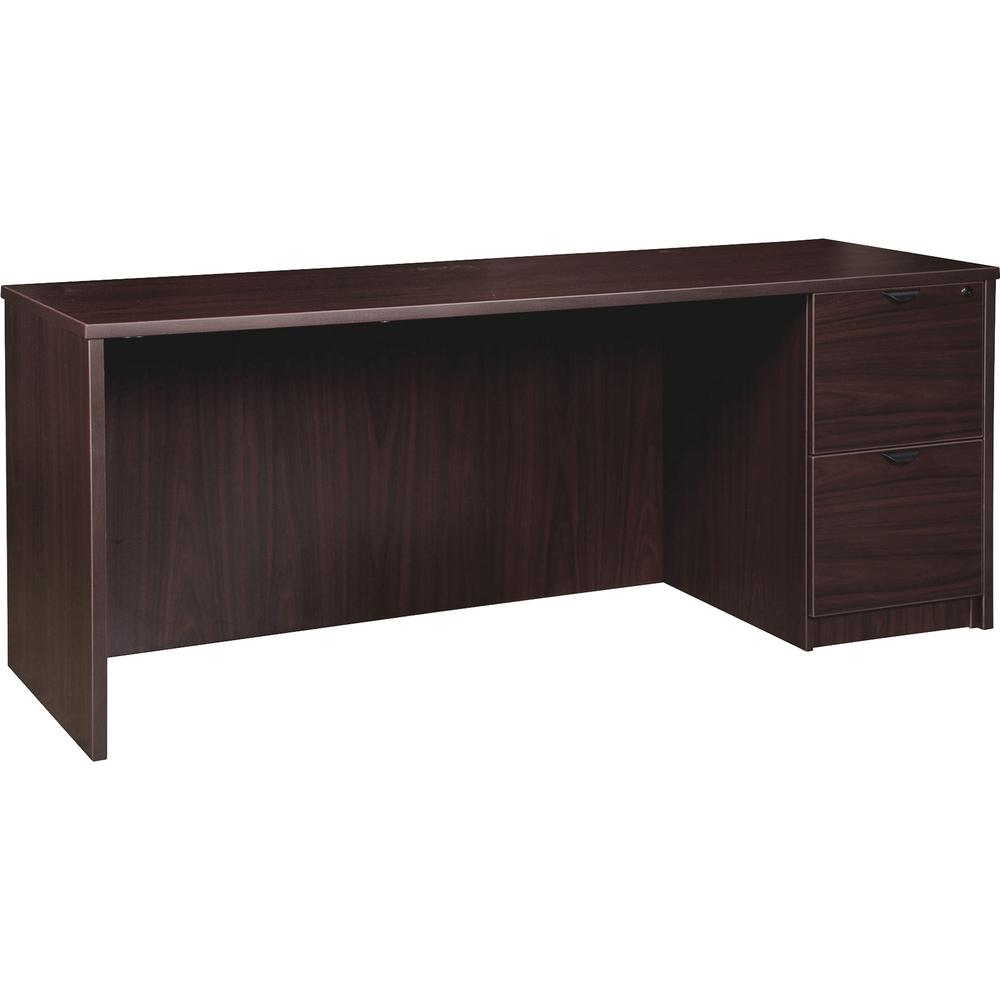 Lorell Prominence 2.0 Right-Pedestal Credenza - 66" x 24"29" , 1" Top - 2 x File Drawer(s) - Single Pedestal on Right Side - Band Edge - Material: Particleboard - Finish: Thermofused Melamine (TFM), Goodies N Stuff