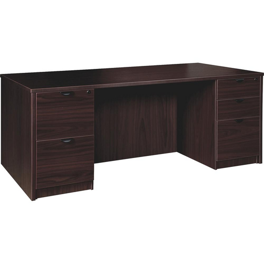 Lorell Prominence 2.0 Double-Pedestal Desk - 1" Top, 72" x 36"29" - 5 x File, Box Drawer(s) - Double Pedestal - Band Edge - Material: Particleboard - Finish: Espresso Laminate, Thermofused Melamine (T, Goodies N Stuff