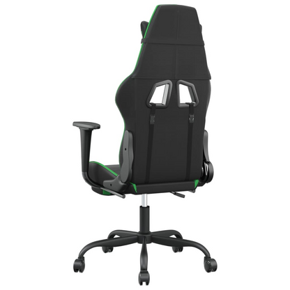 vidaXL Massage Gaming Chair with Footrest Black&Green Faux Leather, Goodies N Stuff