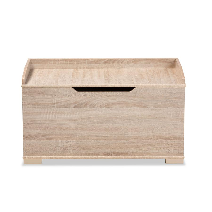Mariam Modern and Contemporary Oak Finished Wood Cat Litter Box Cover House, Goodies N Stuff