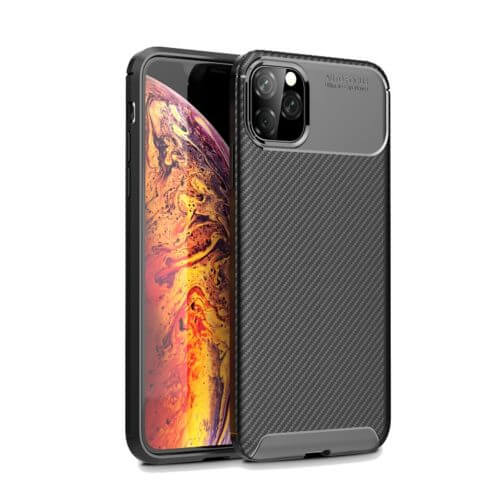 Carbon Fibre TPU Black Case - For iPhone 11 Pro, Goodies N Stuff