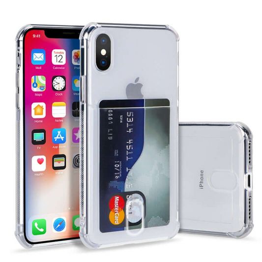 Soft TPU Clear Case With Card Slot - For iPhone XR, Goodies N Stuff