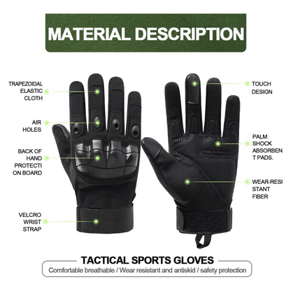 Tactical Military Airsoft Gloves for Outdoor Sports, Paintball, and Motorcycling with Touchscreen Fingertip Capability, Goodies N Stuff