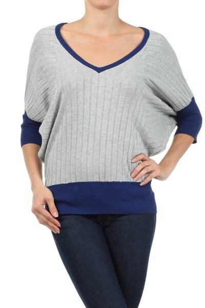 Dolman Two Tone Basic Tunic Top, Goodies N Stuff