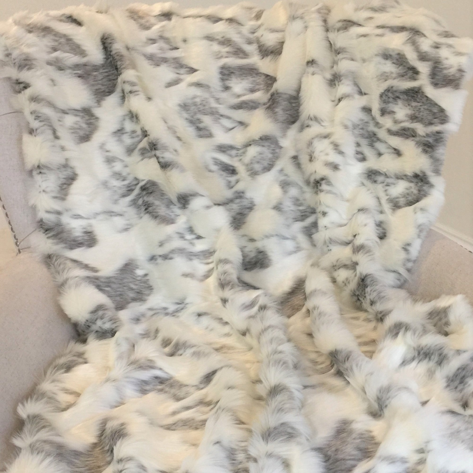 Ivory Rabbit Faux Fur Handmade Luxury Throw, Goodies N Stuff
