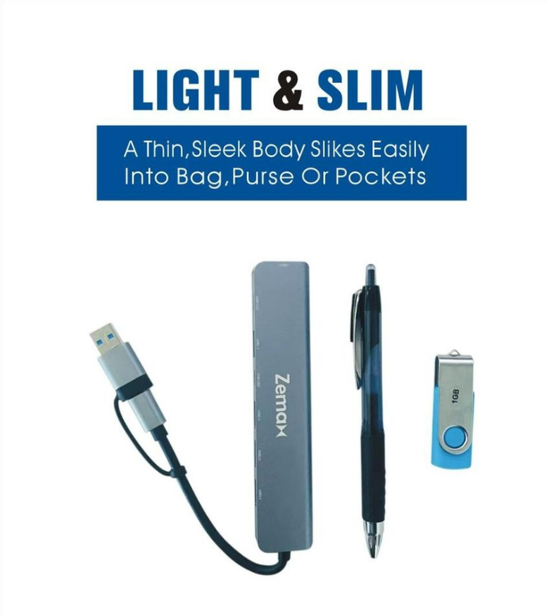 Zemax 7 in 1 USB Extender light & slim, Goodies N Stuff