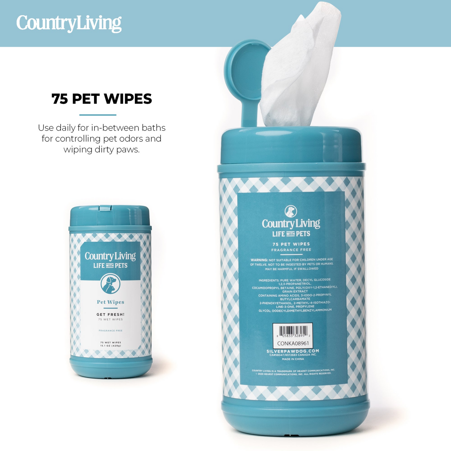 75 Fragrance Free Dog Wipes, Goodies N Stuff