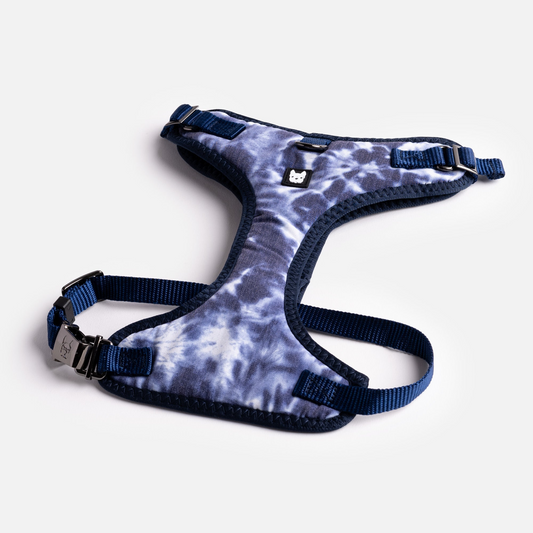 Poplin Dog Harness - Blue Tie Dye, Goodies N Stuff