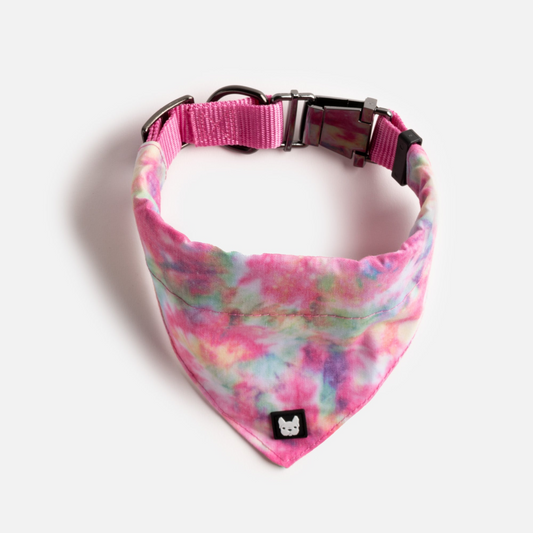 Poplin Dog Bandana Collar - Pink Tie Dye, Goodies N Stuff