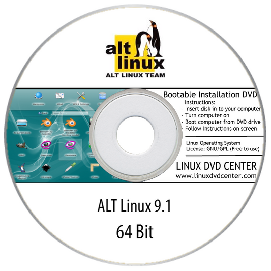 ALT Linux 9.1 Workstation (64Bit) - Bootable Linux Installation DVD, Goodies N Stuff