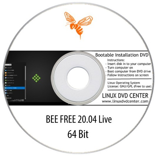 BEE Free Linux 20.04 Live (64Bit) - Bootable Linux Installation DVD, Goodies N Stuff