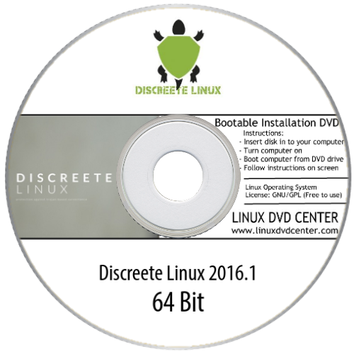 Discreete Linux 2016.1 (64Bit) - Bootable Linux Installation DVD, Goodies N Stuff