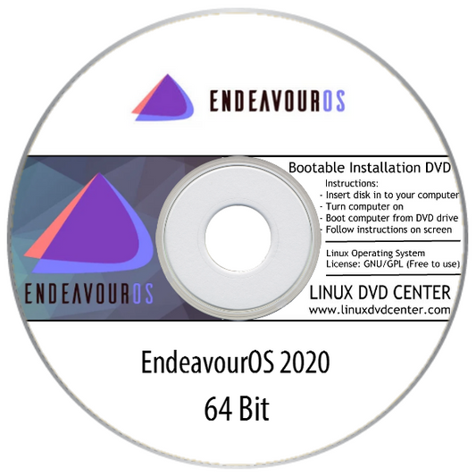 EndeavourOS Linux 2020 (64Bit) - Bootable Linux Installation DVD, Goodies N Stuff