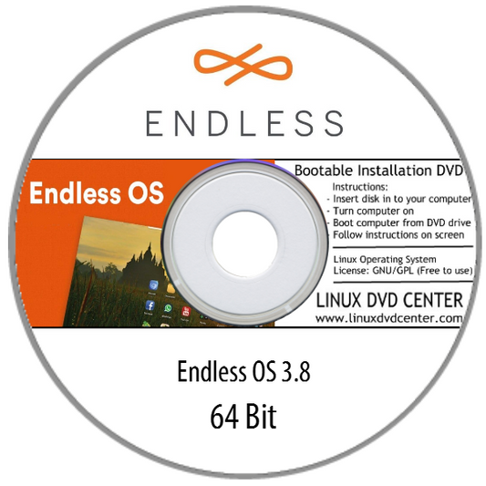 Endless OS 3.8 Basic Live (64Bit) - Bootable Linux Installation DVD, Goodies N Stuff