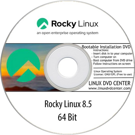 Rocky Linux 8.5 (64Bit) - Bootable Linux Installation DVD, Goodies N Stuff