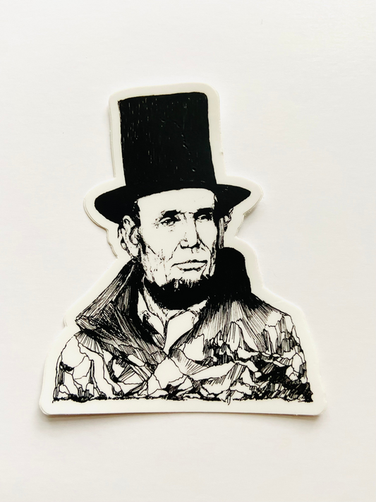Mountain Portrait Sticker - Abraham Lincoln, Goodies N Stuff