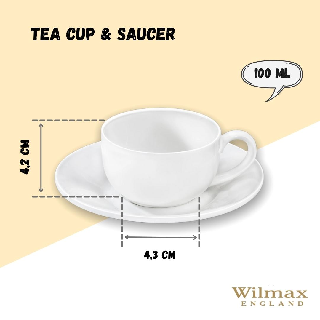 White 3 Oz | 100 Ml Coffee Cup & Saucer - Microwave & Dishwasher Safe, Goodies N Stuff