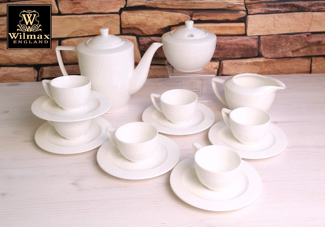 White 3 Oz | 90 Ml Coffee Cup & Saucer Set Of 6 In Gift Box, Goodies N Stuff