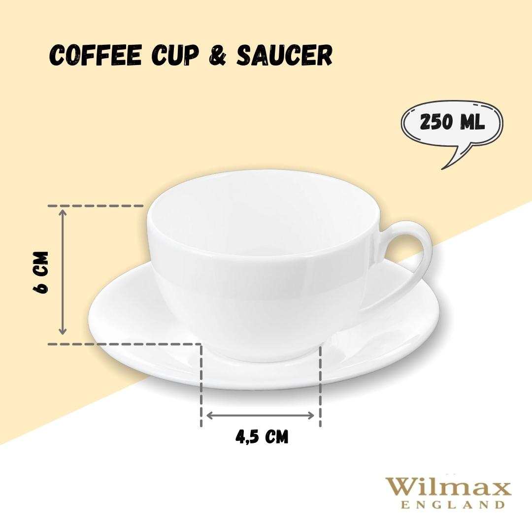 White 8 Oz | 250 Ml Tea Cup & Saucer - Microwave/Dishwasher Safe, Goodies N Stuff