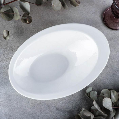 White Ceaser Salad Bowl 11" inch X 7.5 | 27.5 X 18.5 Cm - Perfect for Soup, Cereal, Salad, and Pasta, Goodies N Stuff