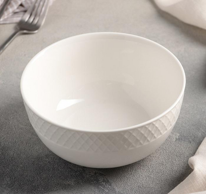 White Bowl 6.5" inch | 16 Cm 31 Fl Oz | 930 Ml - Perfect for Soups, Cereal, Salad, and Pasta, Goodies N Stuff