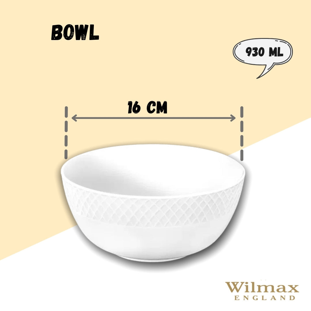 White Bowl 6.5" inch | 16 Cm 31 Fl Oz | 930 Ml - Perfect for Soups, Cereal, Salad, and Pasta, Goodies N Stuff